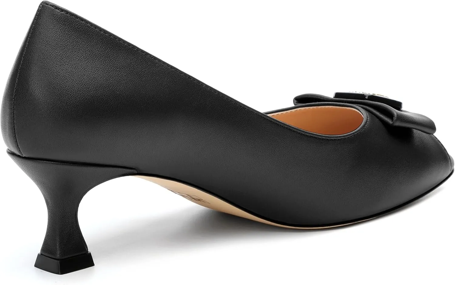 Womens Dress Peep Toe Patent Open Toe Slip On Dating ，Patent Slip On Bow Round Toe Bow Decorated Kitten Low Heel Pumps Shoes 2 Inch