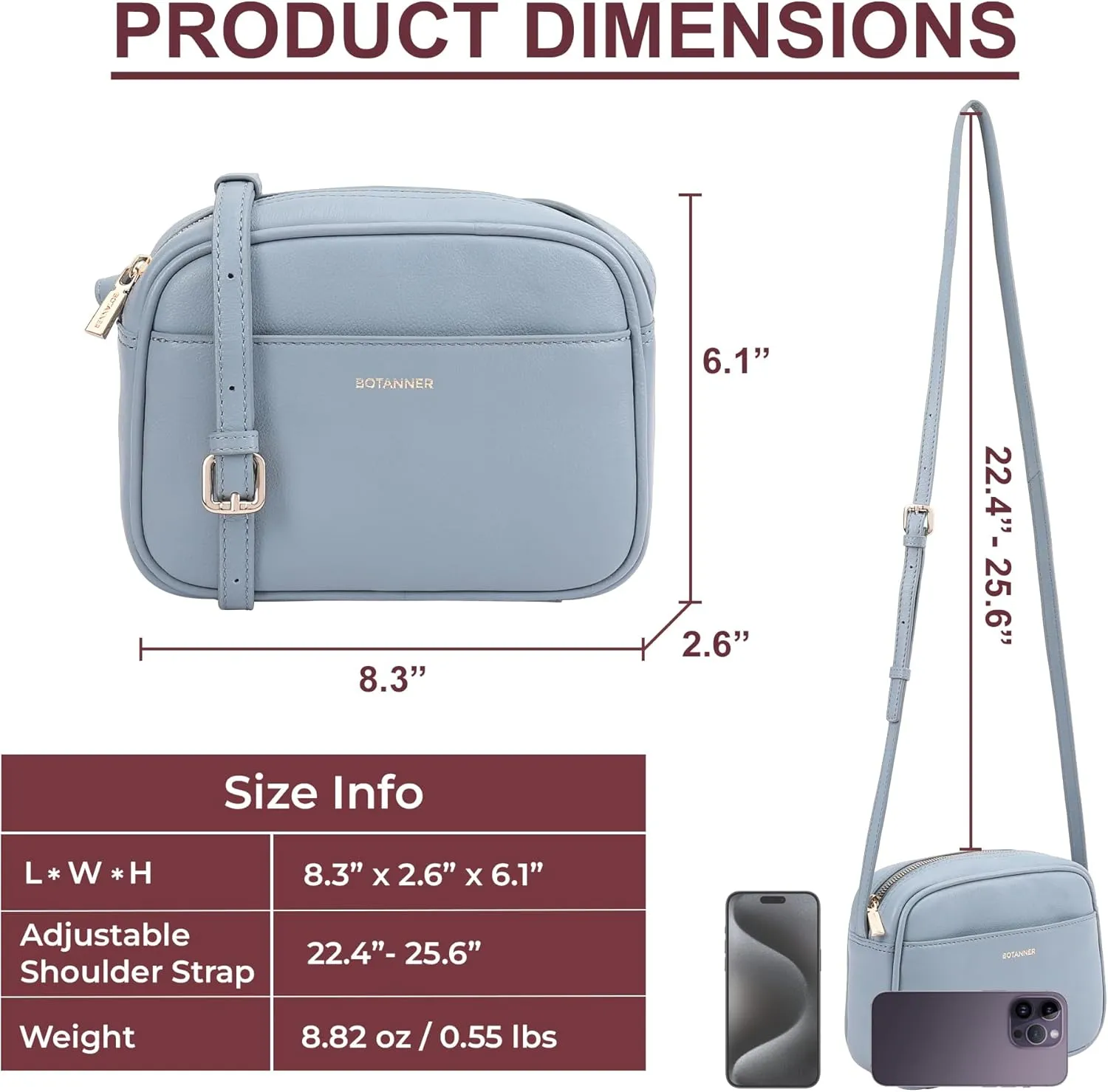 Women's Elegant Genuine Leather Crossbody Bag - Versatile Design, Adjustable Strap, Top Zip Closer, Light & Chic