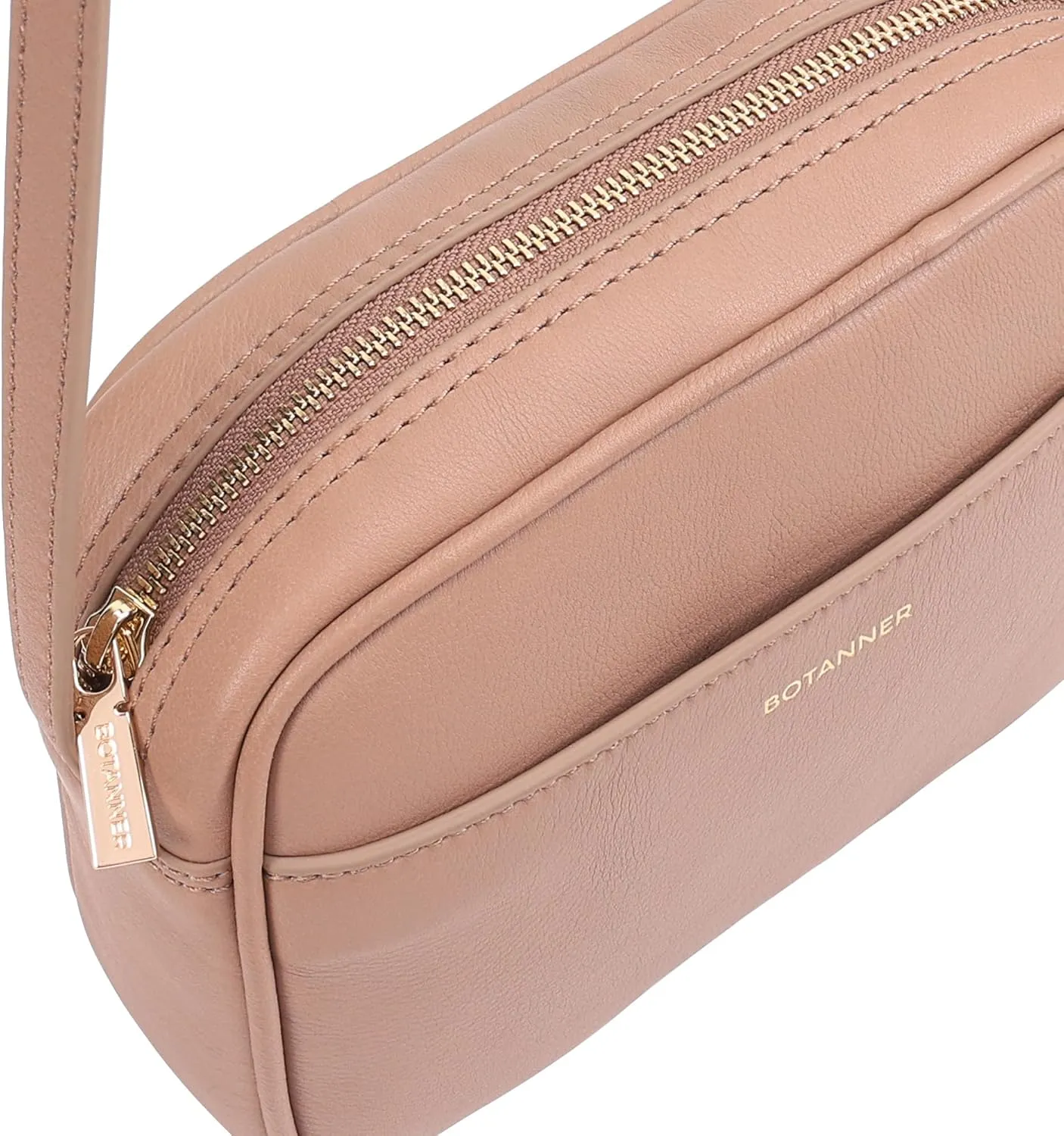 Women's Elegant Genuine Leather Crossbody Bag - Versatile Design, Adjustable Strap, Top Zip Closer, Light & Chic