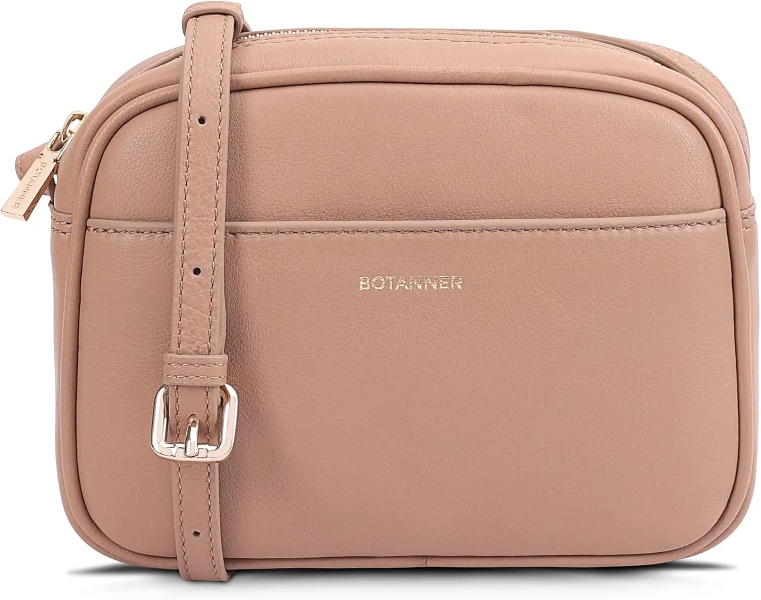Women's Elegant Genuine Leather Crossbody Bag - Versatile Design, Adjustable Strap, Top Zip Closer, Light & Chic