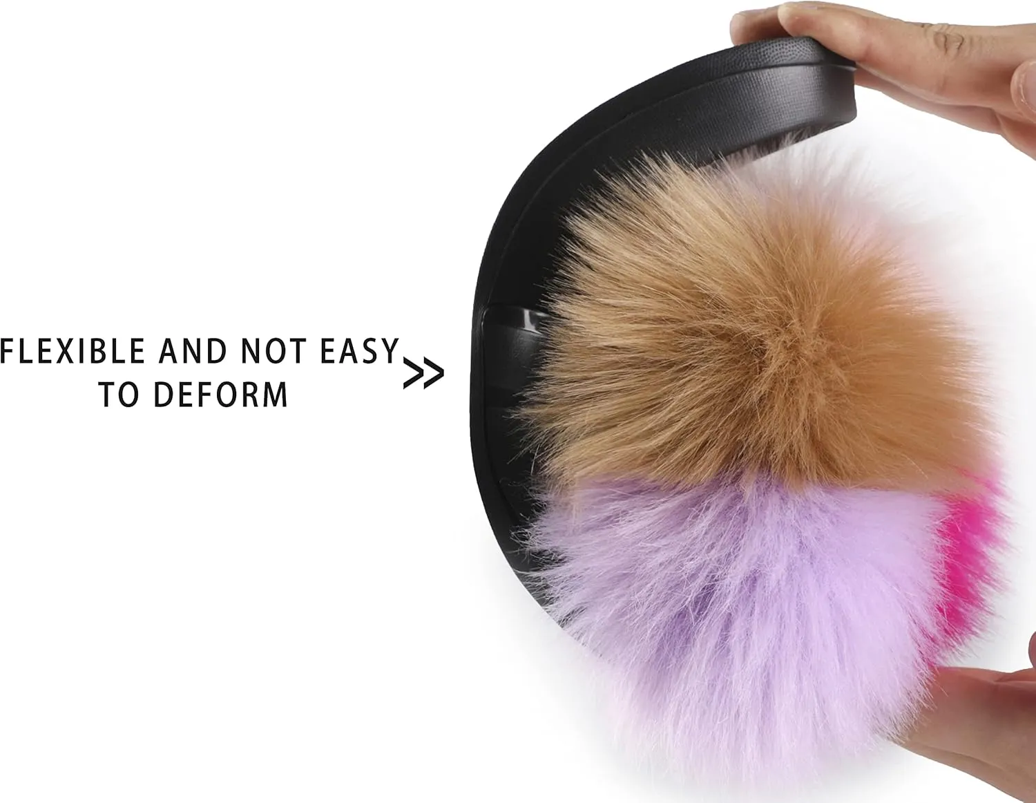 Women's Faux Fur Slides, Open Toe Cute Fur Slippers, Indoor or Outdoor Comfortable Furry Slide Sandals With Fluffy Fur
