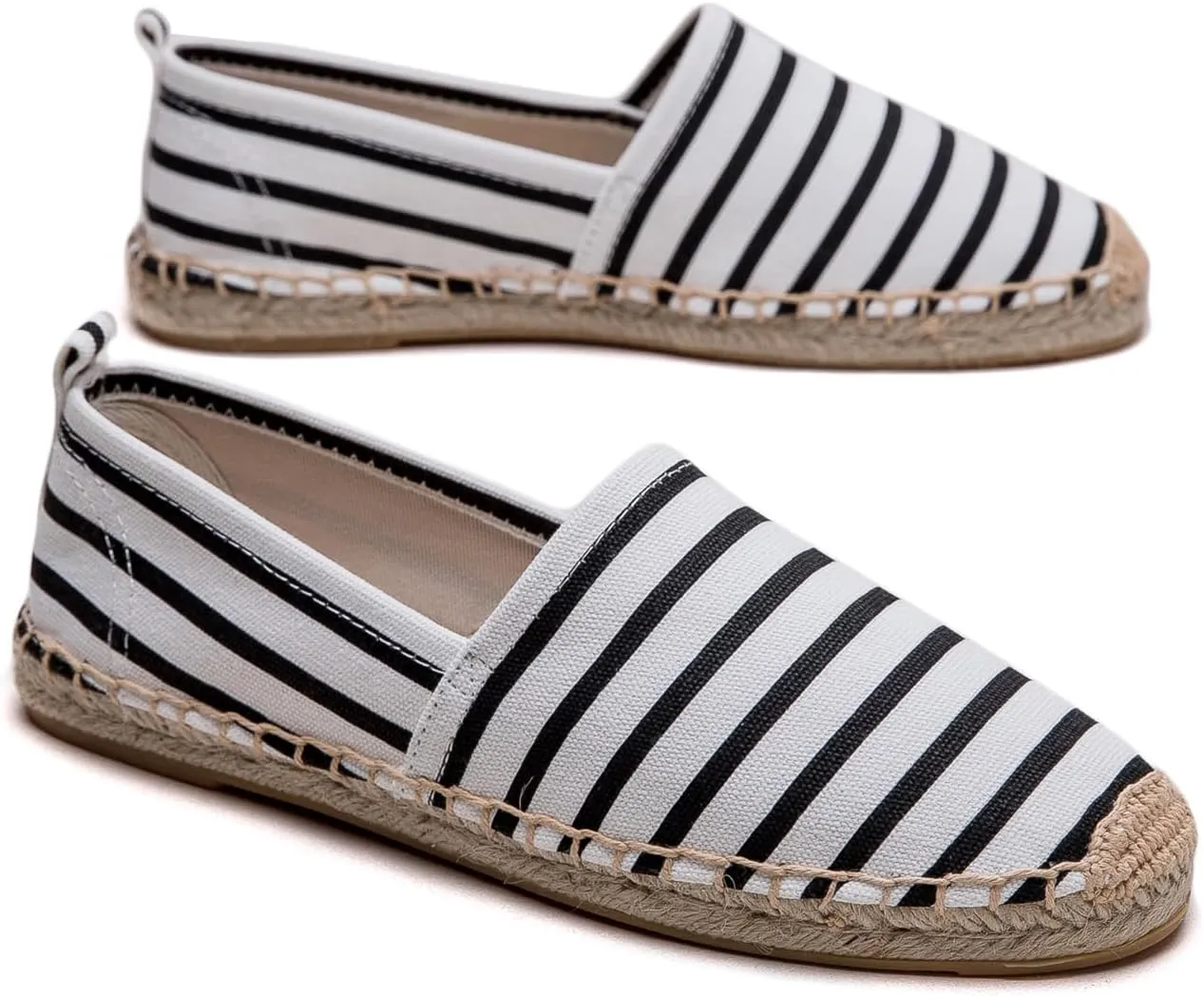 Women's Flat Espadrilles - Soft Women Sneakers Canvas Espadrille Fashion Simple Design Non-Slip Sole Suitable for Summer,Spring,Autumn Any Scenario