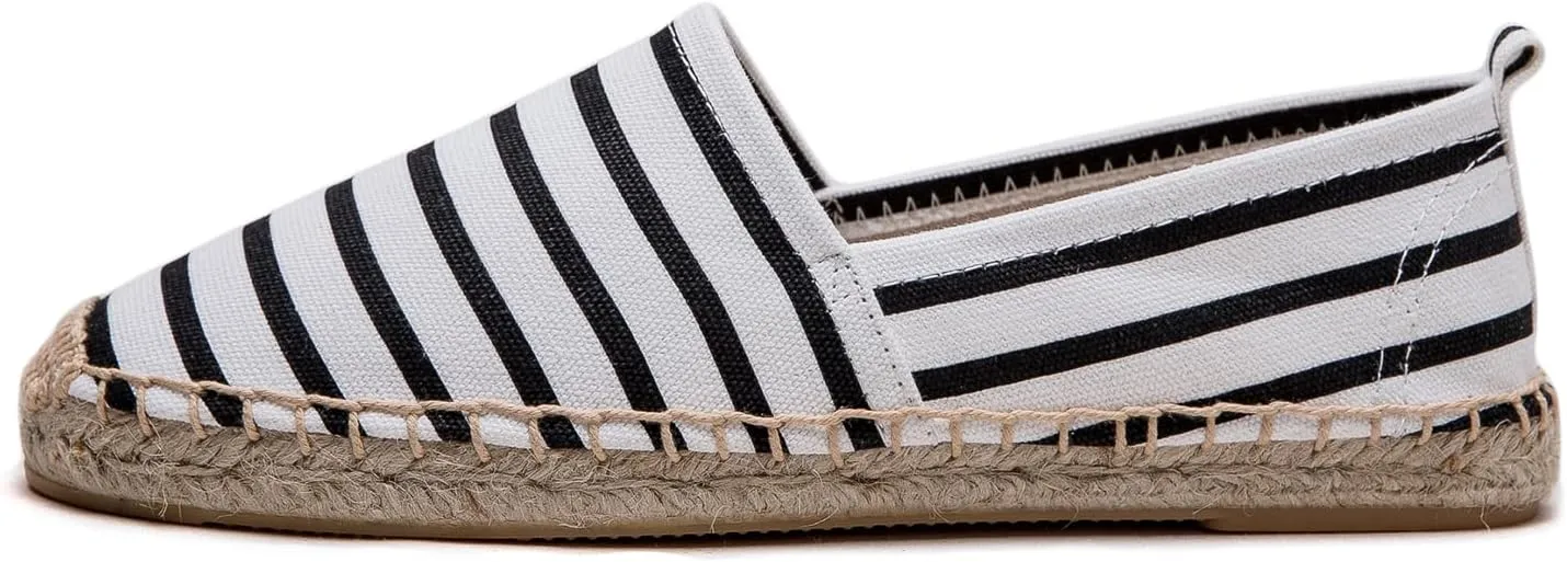 Women's Flat Espadrilles - Soft Women Sneakers Canvas Espadrille Fashion Simple Design Non-Slip Sole Suitable for Summer,Spring,Autumn Any Scenario