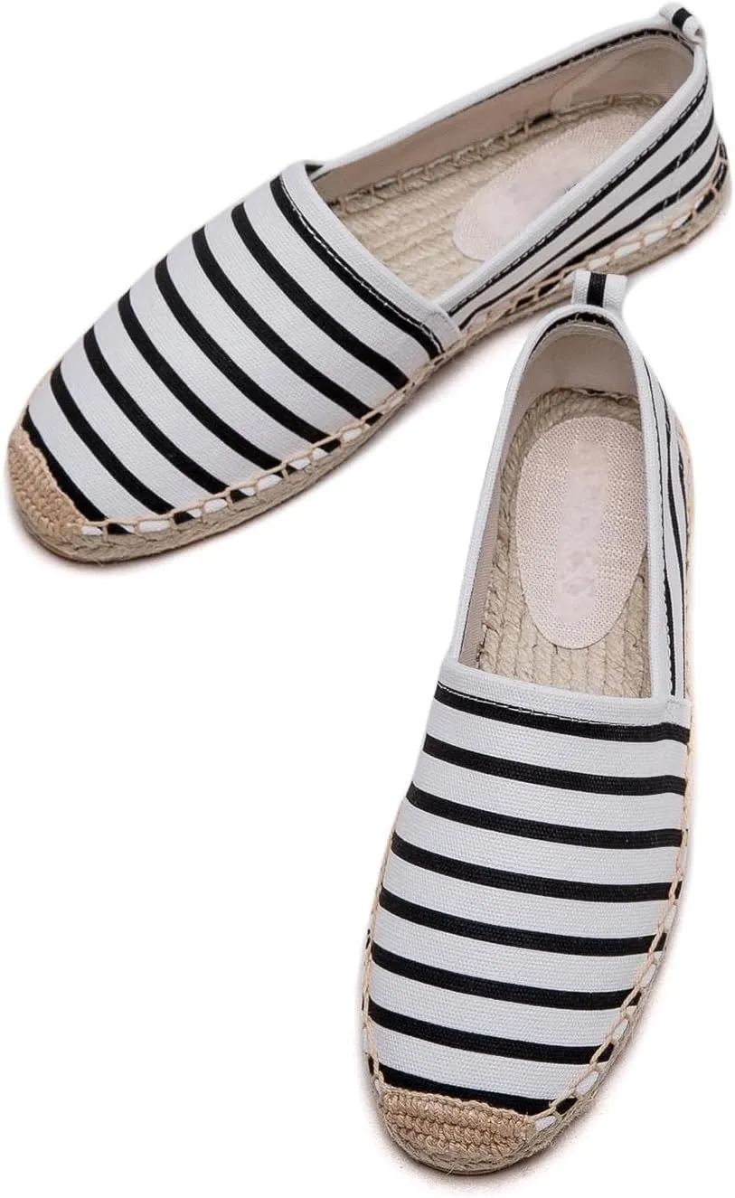 Women's Flat Espadrilles - Soft Women Sneakers Canvas Espadrille Fashion Simple Design Non-Slip Sole Suitable for Summer,Spring,Autumn Any Scenario