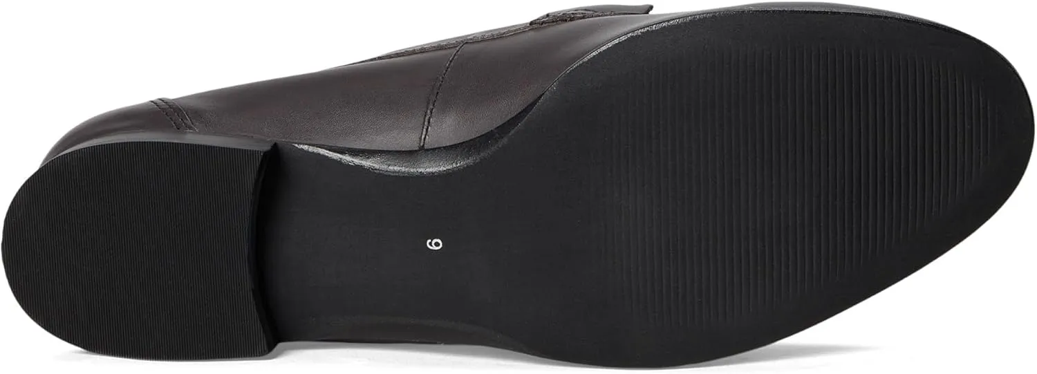 Womens Genuine Leather Comfort Slip On Buckle Dress Loafer