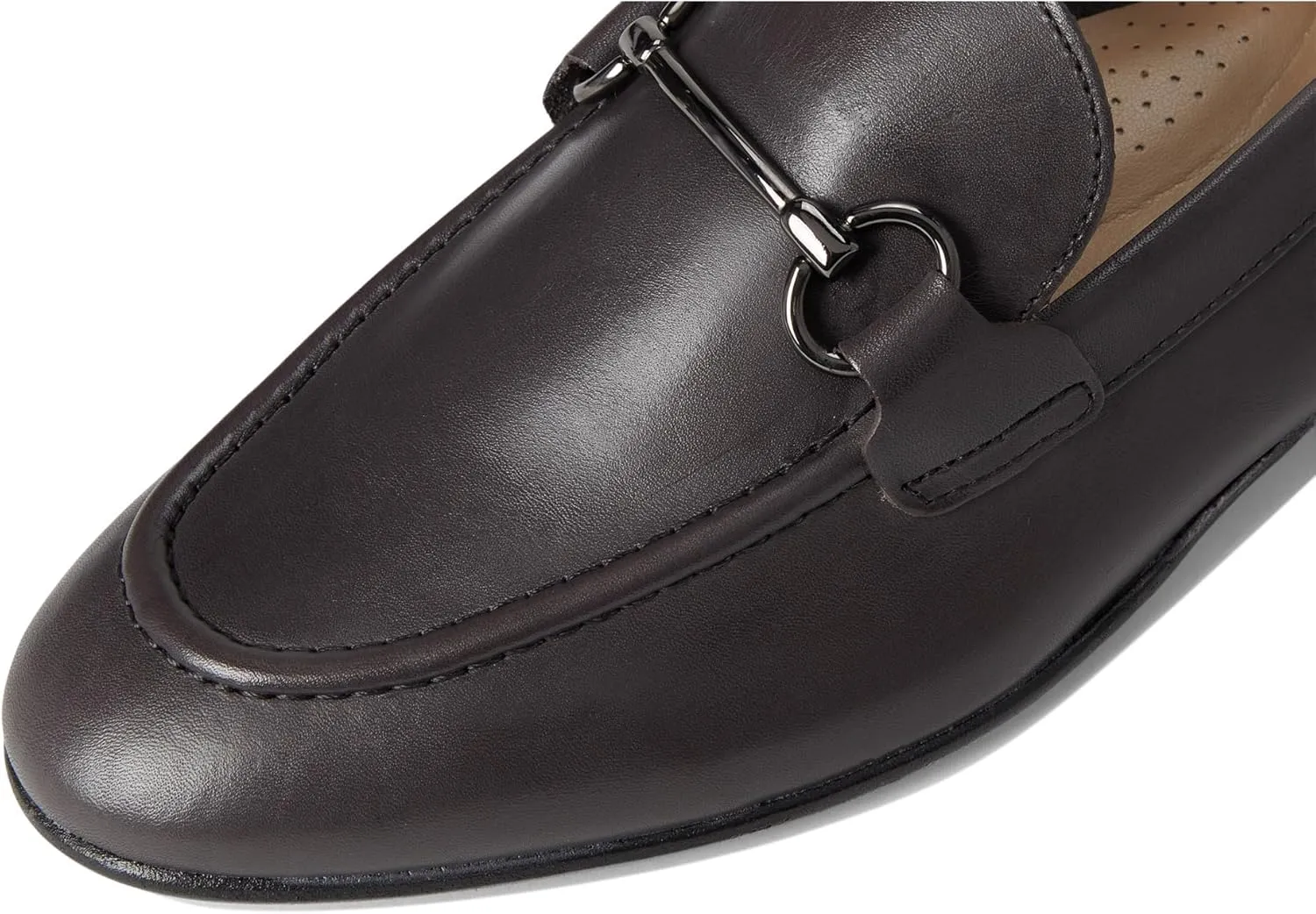 Womens Genuine Leather Comfort Slip On Buckle Dress Loafer