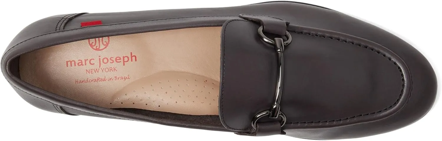 Womens Genuine Leather Comfort Slip On Buckle Dress Loafer