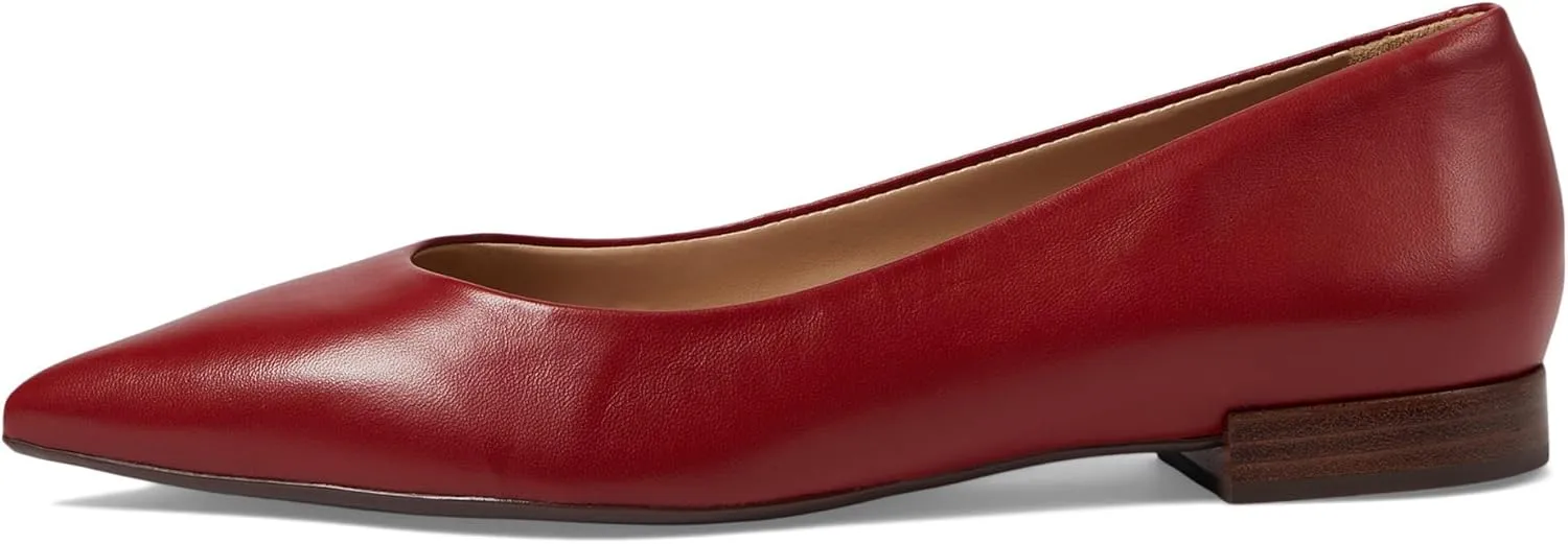 Womens Genuine Leather Comfort Slip on Pointed Toe Dress Flat
