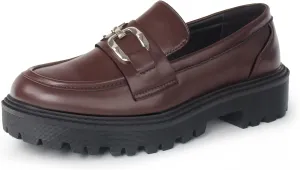 Women's Loafers Fashion Comfortable Platform Chunky Slip On Casual Shoes Round Toe Padded Business Dress Shoe