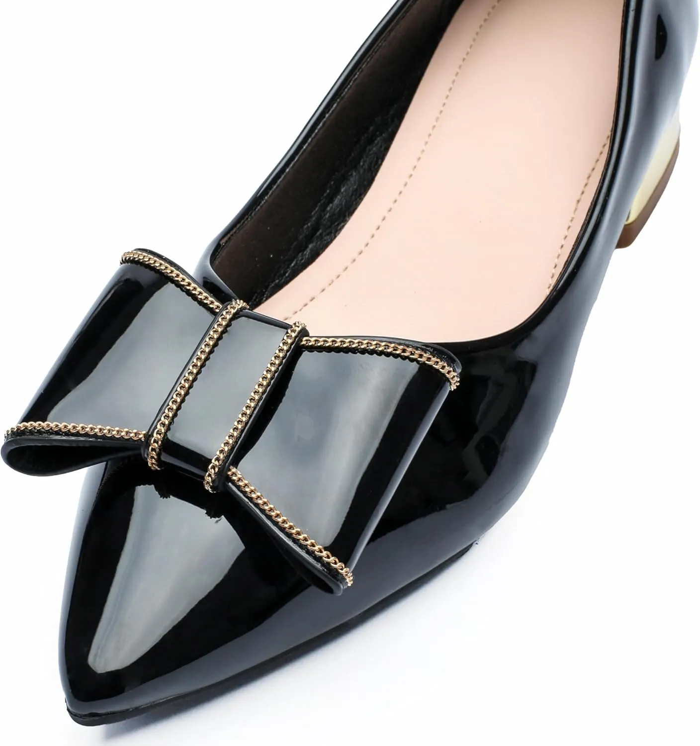 Women's Low Block Chunky Heels Pumps Shoes Pointed Toe Closed Toe Work Pumps Comfortable Slip-on Heels