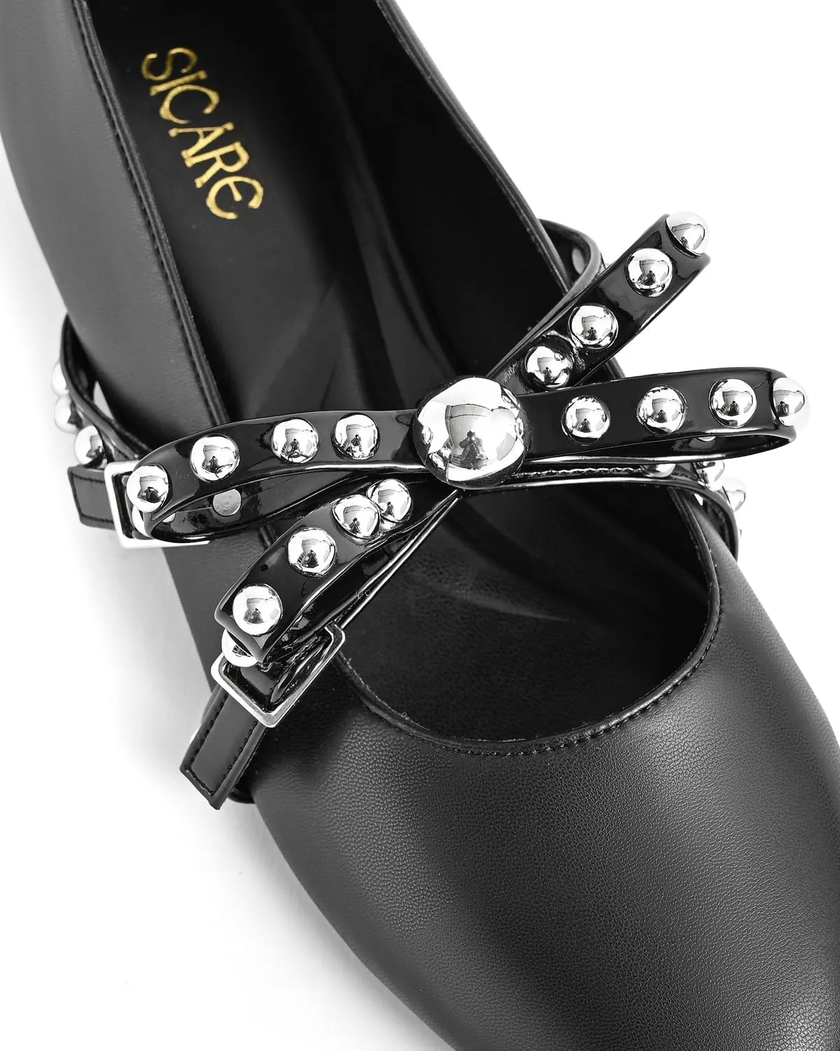 Women's Mary Jane Flats Round Toe Ballet Flats Shoes Pearl Embellished Bow Loafer Flats Slip On Comfortable Stud Strap Soft Dressy Flats Shoes