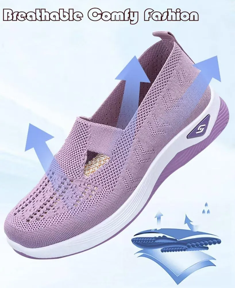Women's Orthopedic Mesh Walking Shoes Athletic Sport Running Sneakers Slip-on Cozy Breathable