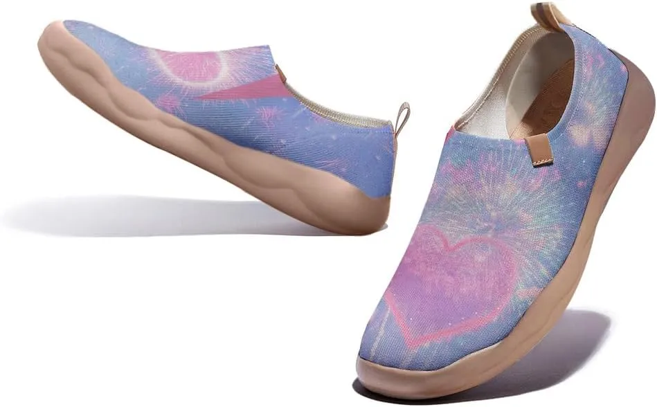 Women's Pink Event Slip On Shoes Stretchy Knitted Upper Breathable Sneakers Casual Comfort Walking Loafers