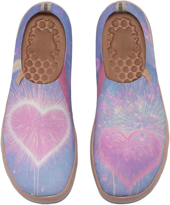 Women's Pink Event Slip On Shoes Stretchy Knitted Upper Breathable Sneakers Casual Comfort Walking Loafers