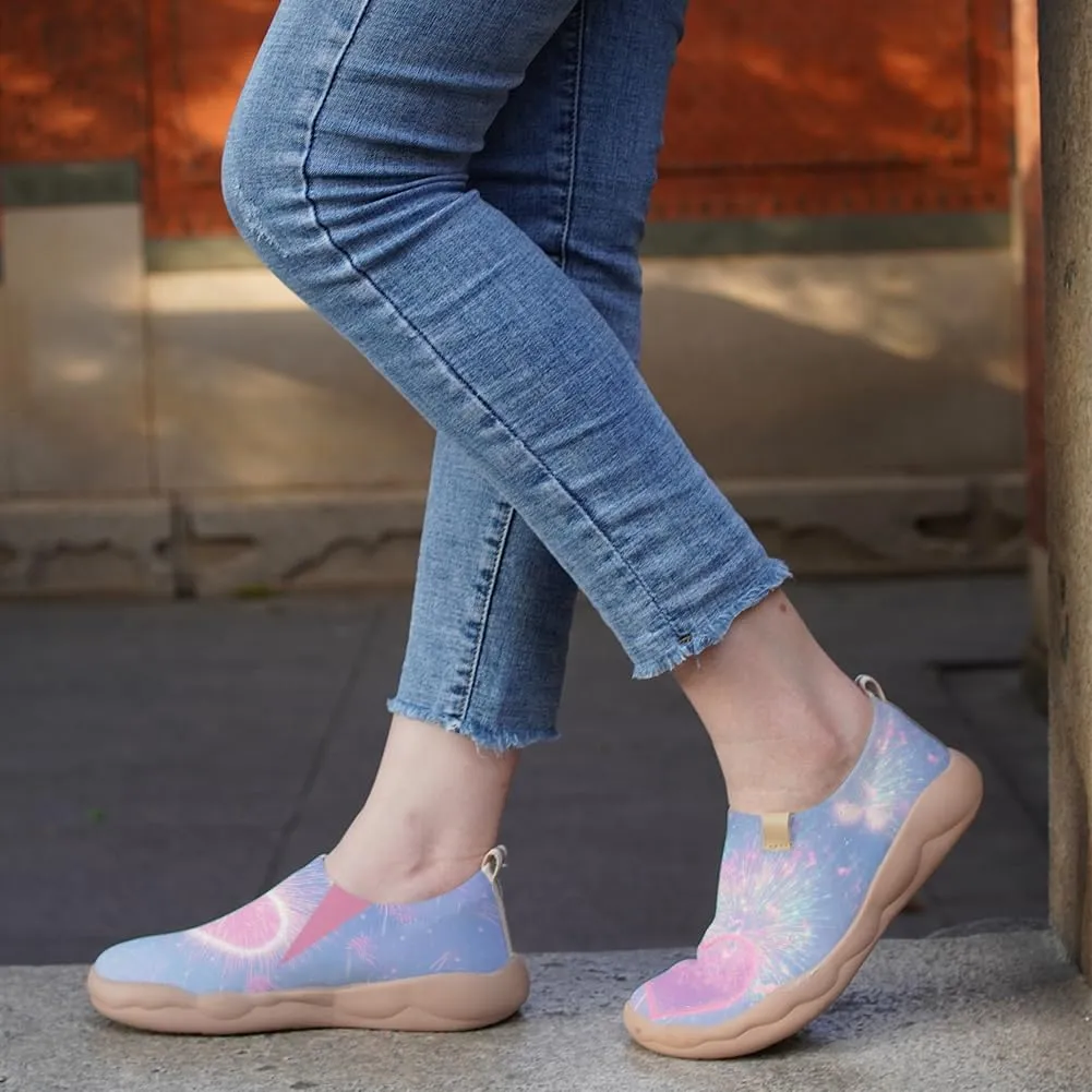 Women's Pink Event Slip On Shoes Stretchy Knitted Upper Breathable Sneakers Casual Comfort Walking Loafers