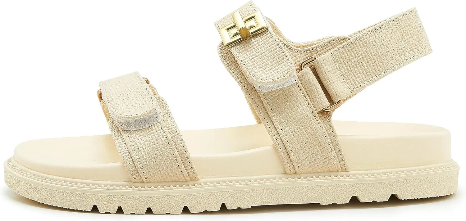 Women's Platform Cork Slides Dual Buckled Straps Clogs Slip On Flatform Sandals for Women Clogs