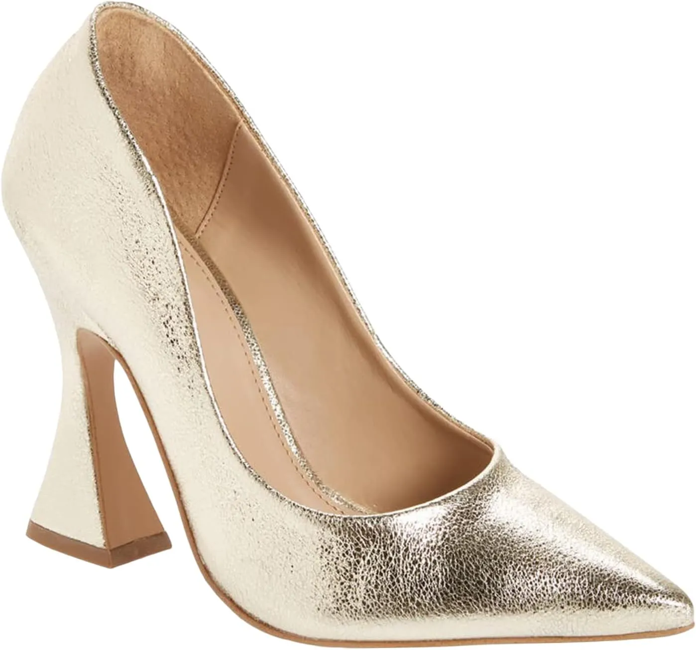 Women's Pointed Toe High Heel Pumps Closed Toe Flared Heel Slip-On Party Wedding Office Dress Shoes