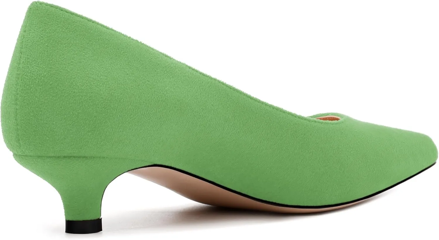 Women's Pumps, Pointed Toe Kitten Heels, Fashion Suede Slip on High Heels for Women 1.3 Inch