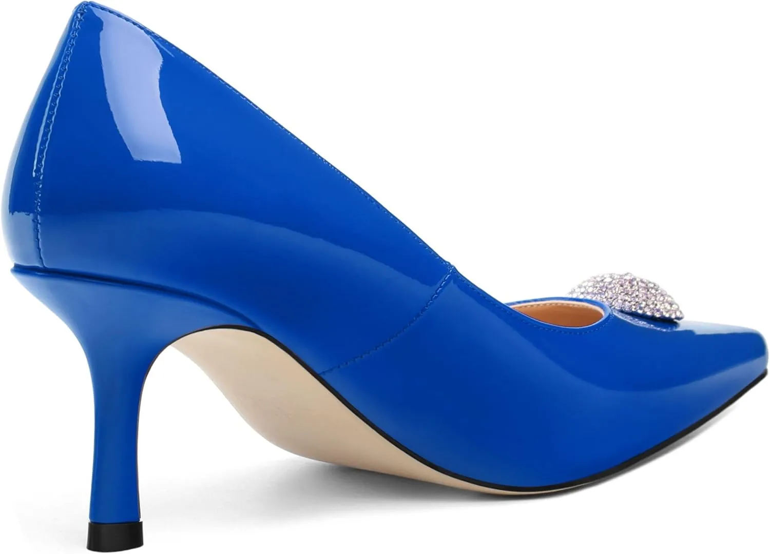Women's Pumps, with an Elegant Pointed - Closed - Toe, Sparkling Rhinestones, are Highly Versatile for Work, Parties, Weddings and Other Formal Events.2.5 - inch