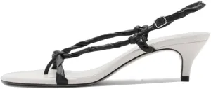 Women's Ruffled Strap Kitten Heel Sandals Flip Flops Thong Heeled Sandal with Ankle Strap Buckle Summer Party Wedding Bride Dress Minimalist Stiletto Mid-Heel Shoes