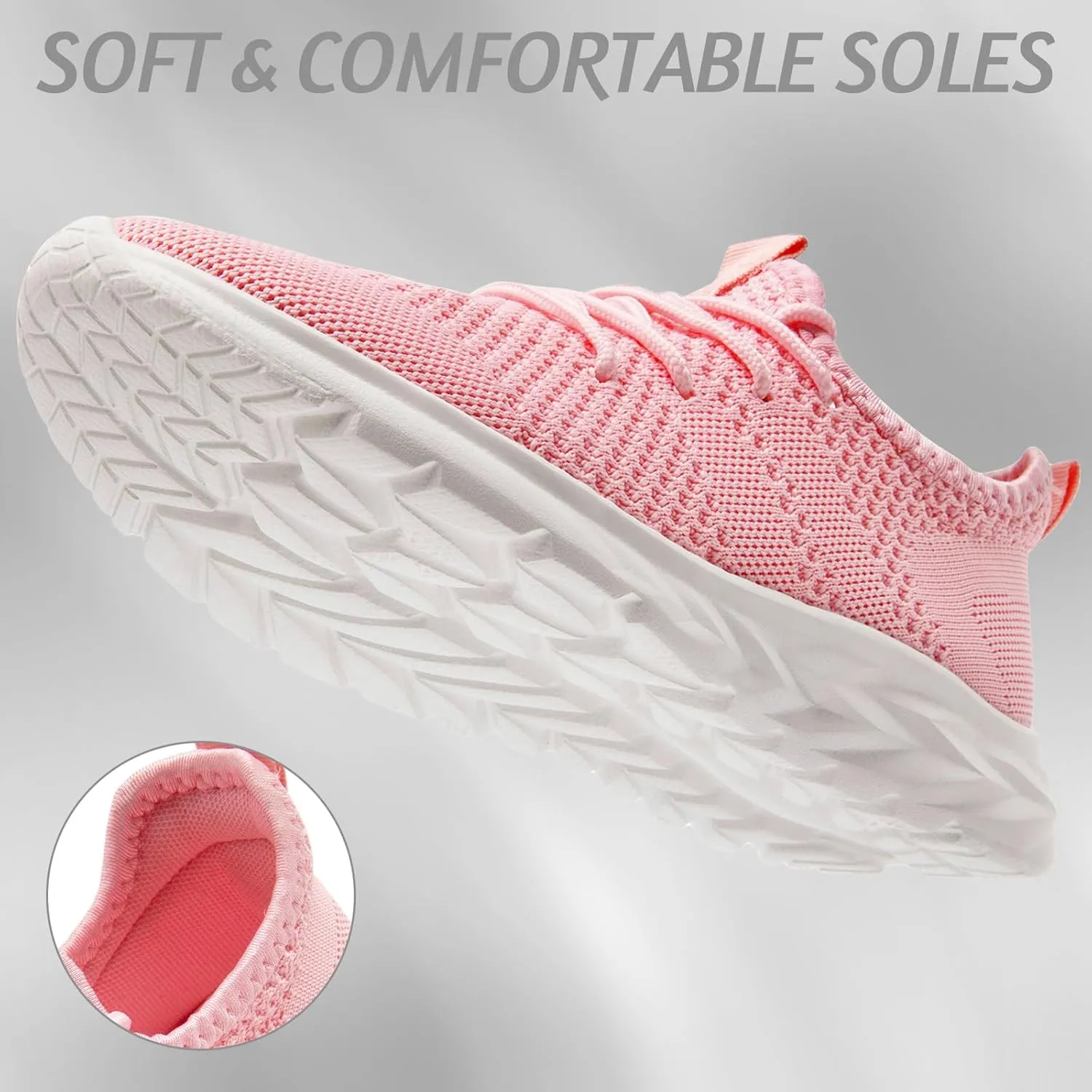 Womens Running Shoes Lightweight Tennis Shoes Slip On Walking Shoes Breathable Sneakers for Gym Travel Work