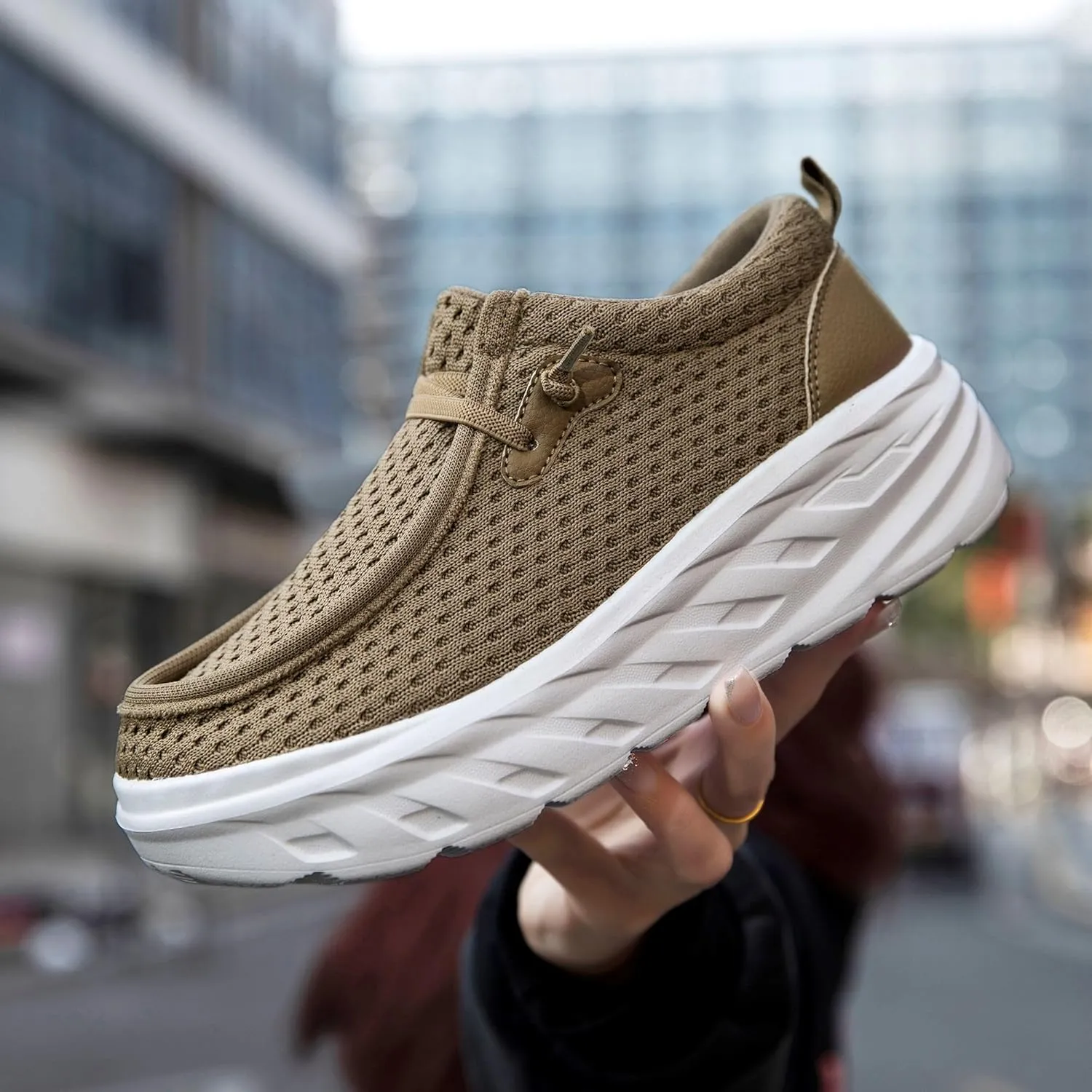 Womens Shoes Slip On Walking Sneaker Loafers for Women Boat Shoes Thick Sole Casual Tennis Sports Shoes Height Increase Sneakers