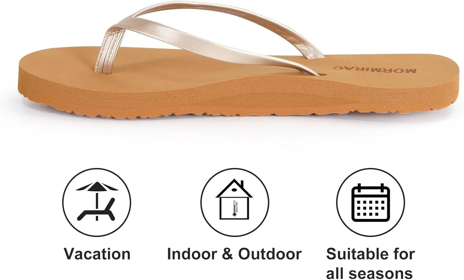 Womens Slim Leather Comfortable Flip Flops Summer Beach Thong Sandals Arch Support Non Slip