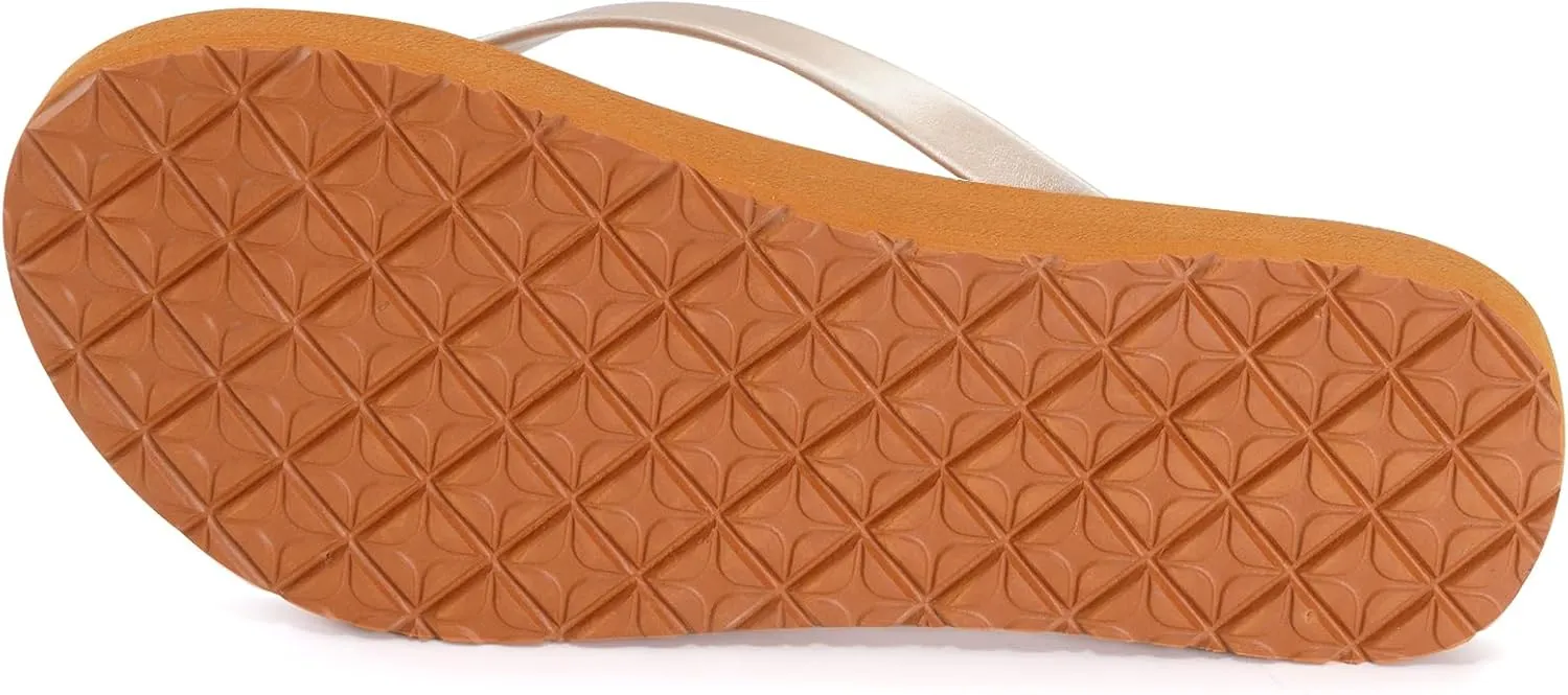Womens Slim Leather Comfortable Flip Flops Summer Beach Thong Sandals Arch Support Non Slip