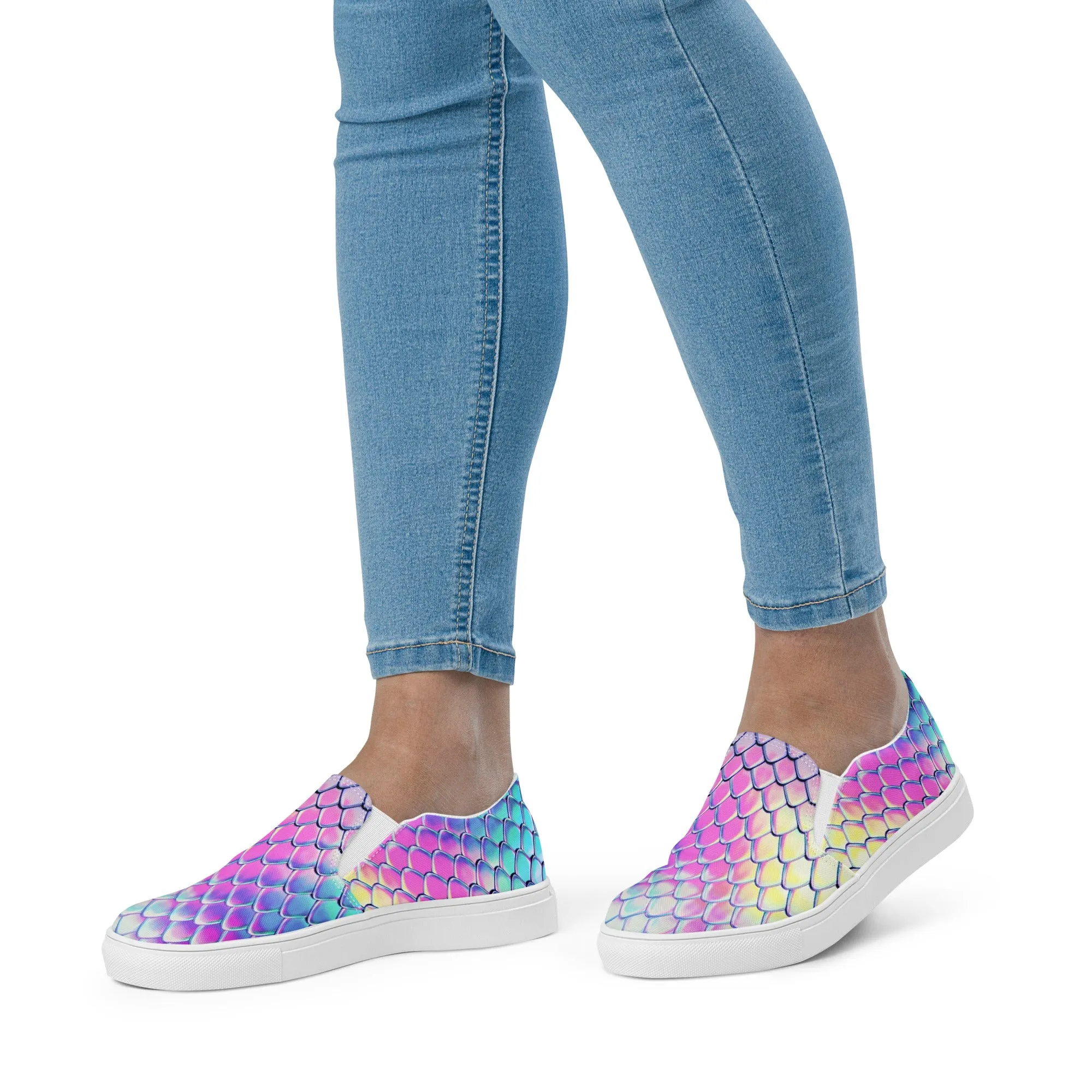 Women’s slip-on canvas shoes - Dragon Holographic SG015