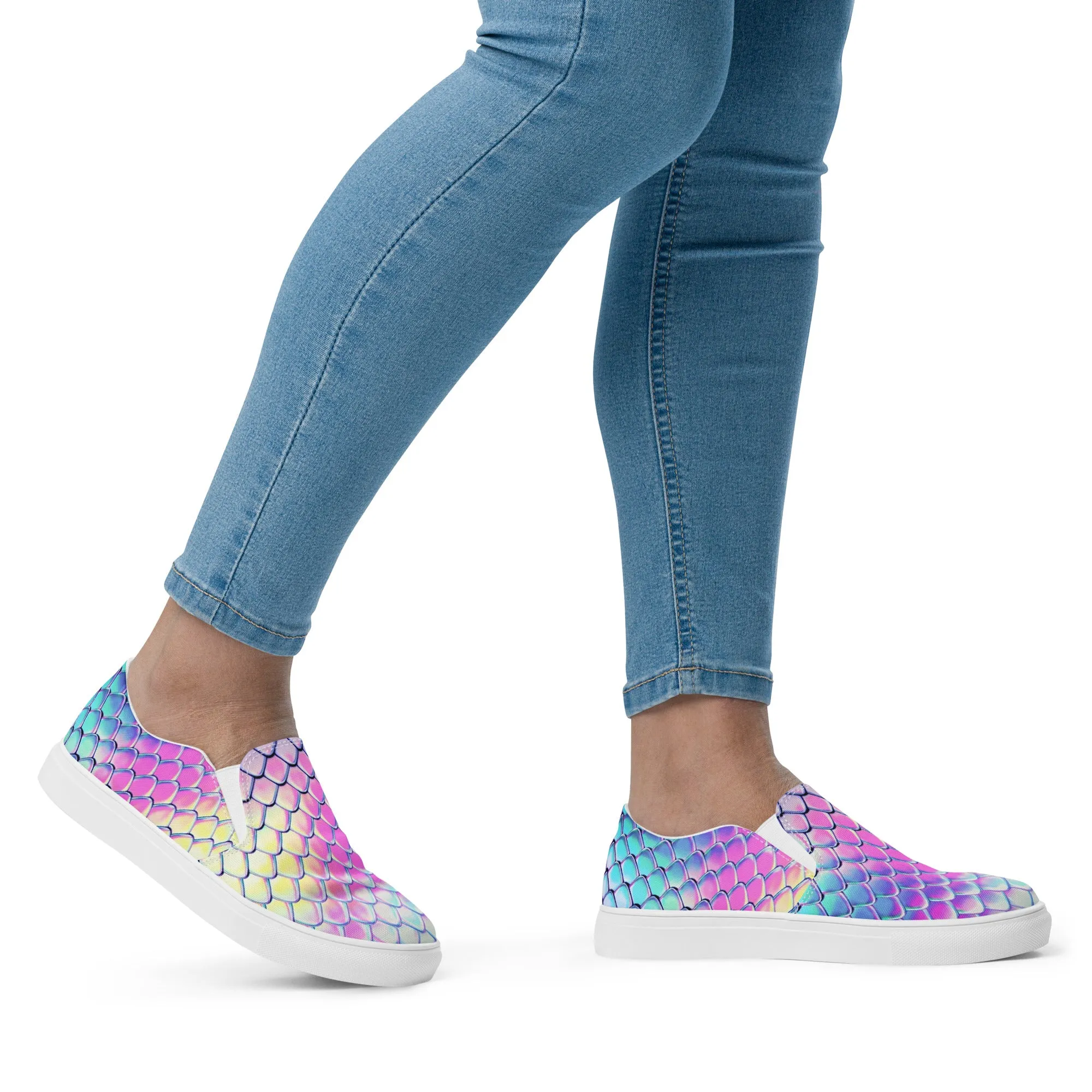 Women’s slip-on canvas shoes - Dragon Holographic SG015