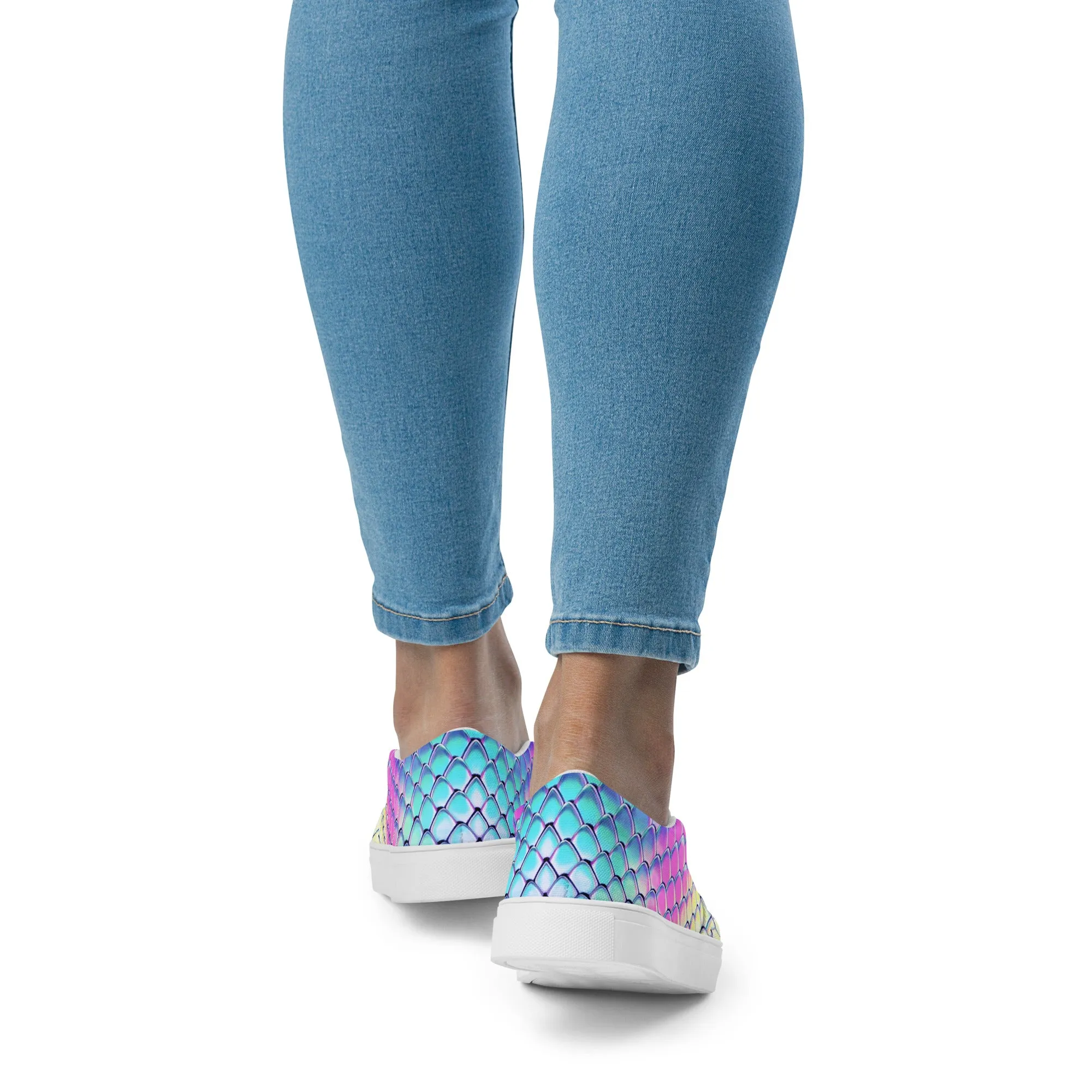 Women’s slip-on canvas shoes - Dragon Holographic SG015