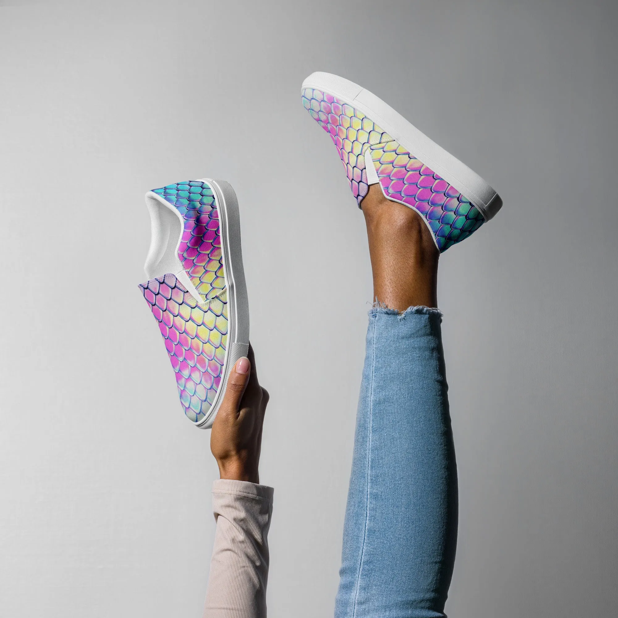Women’s slip-on canvas shoes - Dragon Holographic SG015