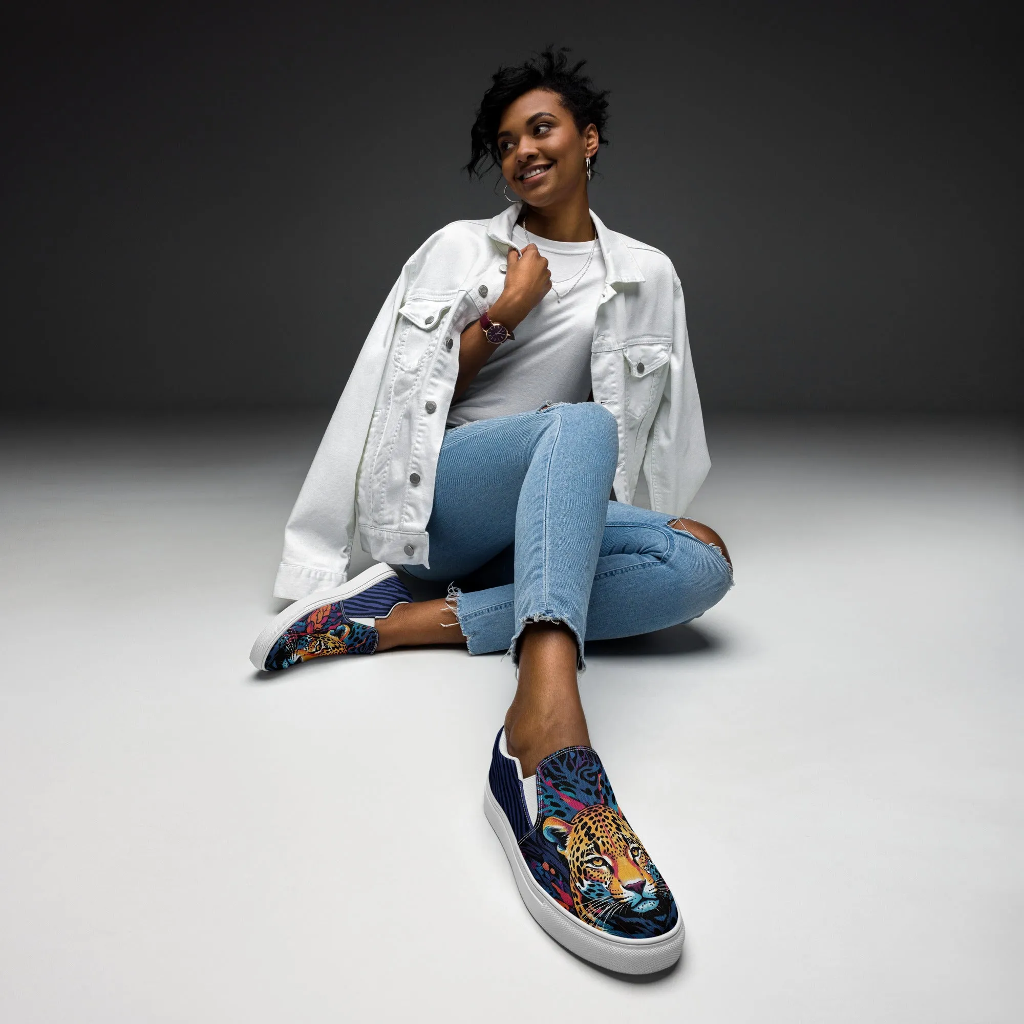 Women’s slip-on canvas shoes - Leopard SG002