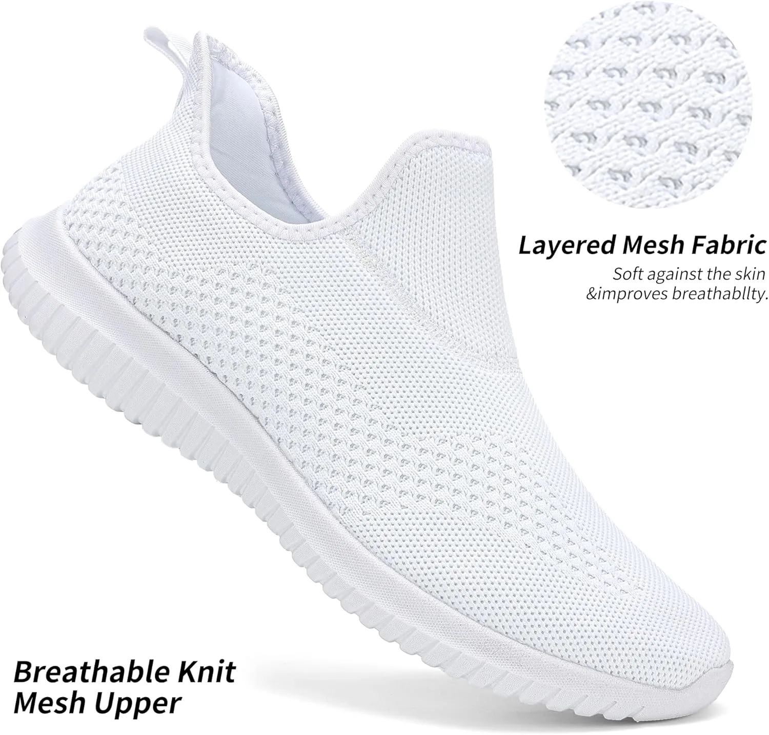 Women's Slip On Comfort Walking Shoes Ultra Lightweight Breathable Running Tennis Athletic Gym Workout Non Slip Athletic Fashion Sneakers