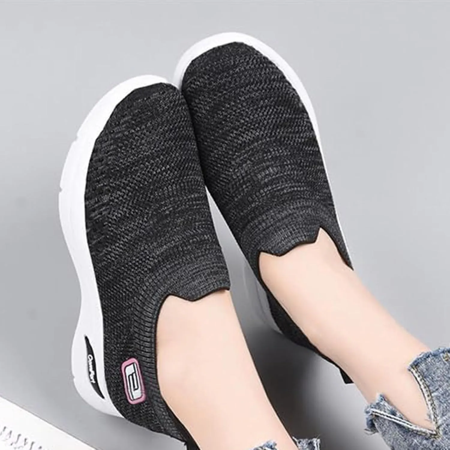 Womens Slip On Running Shoes Gym Workout Shoes Fashion Sneakers Athletic Tennis Sports Shoe Lightweight Breathable Fashion Casual Athletic Workout Walking Sneaker