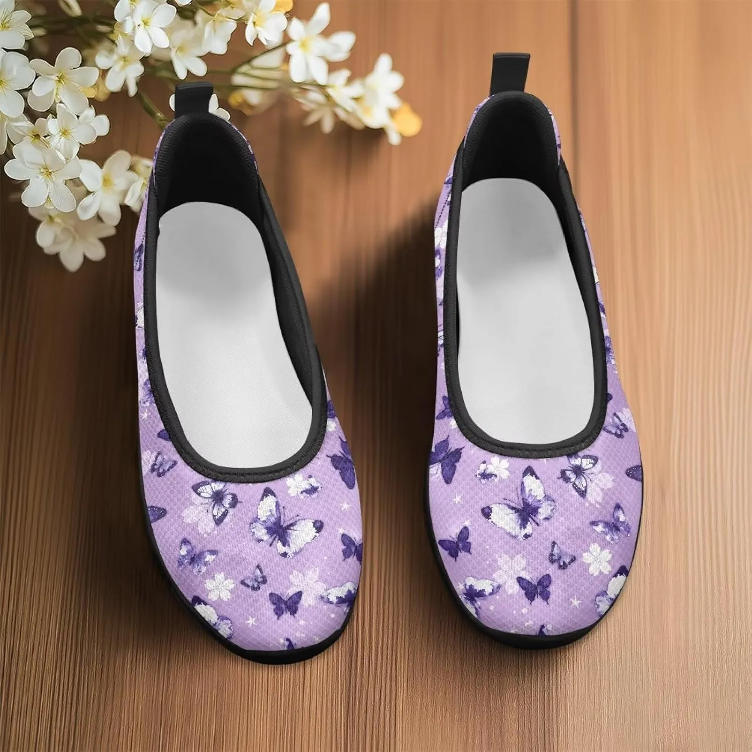 Women's Slip On Sneakers, Everyday Mesh Shoes, Non Slip Sole & Breathable Mesh, Lightweight & All-Day Comfort Black Sole