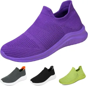 Women's Slip On Sneakers Women, Non Slip Work Shoes Comfortable Lightweight Breathable Casual Shoes for Walking Travel Work