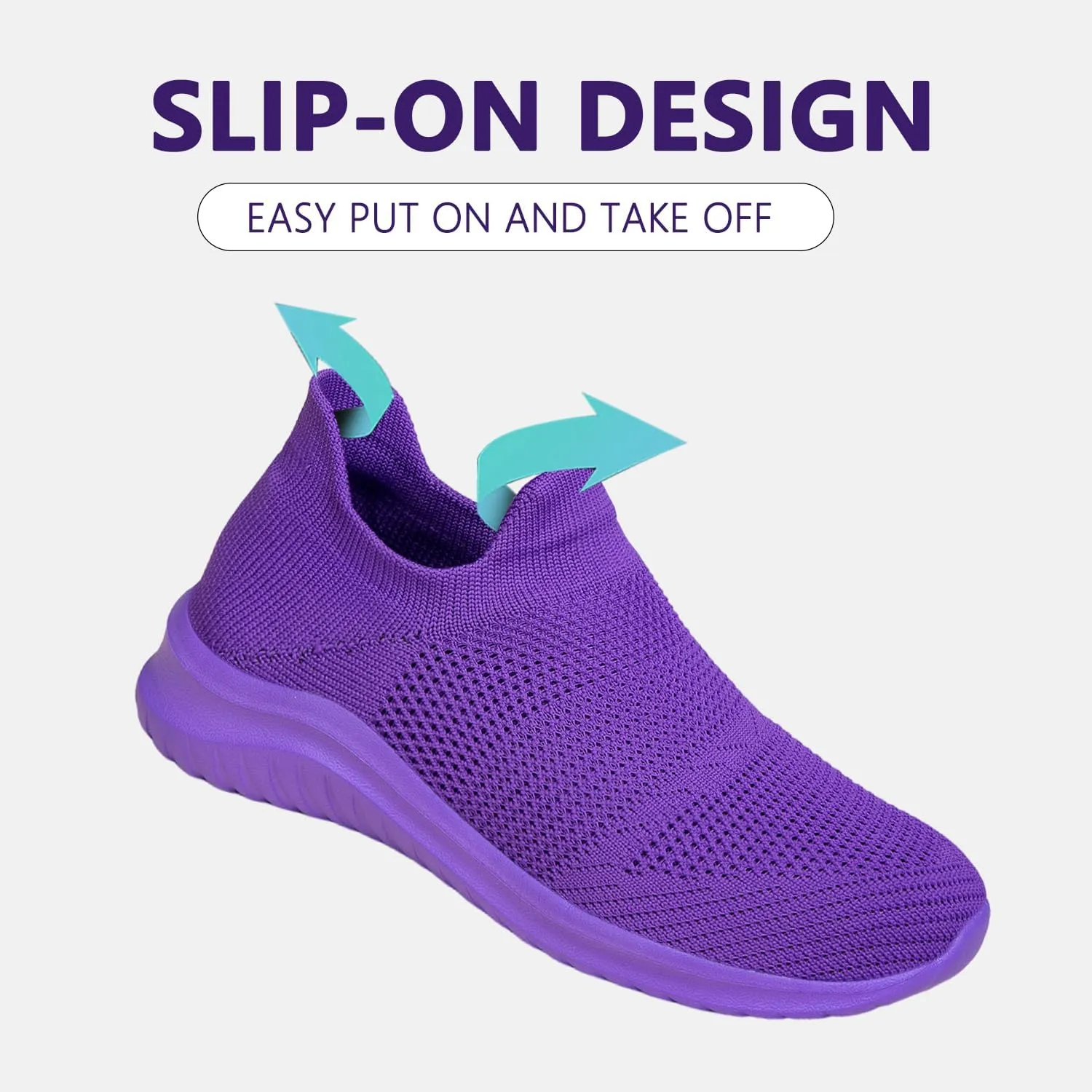 Women's Slip On Sneakers Women, Non Slip Work Shoes Comfortable Lightweight Breathable Casual Shoes for Walking Travel Work