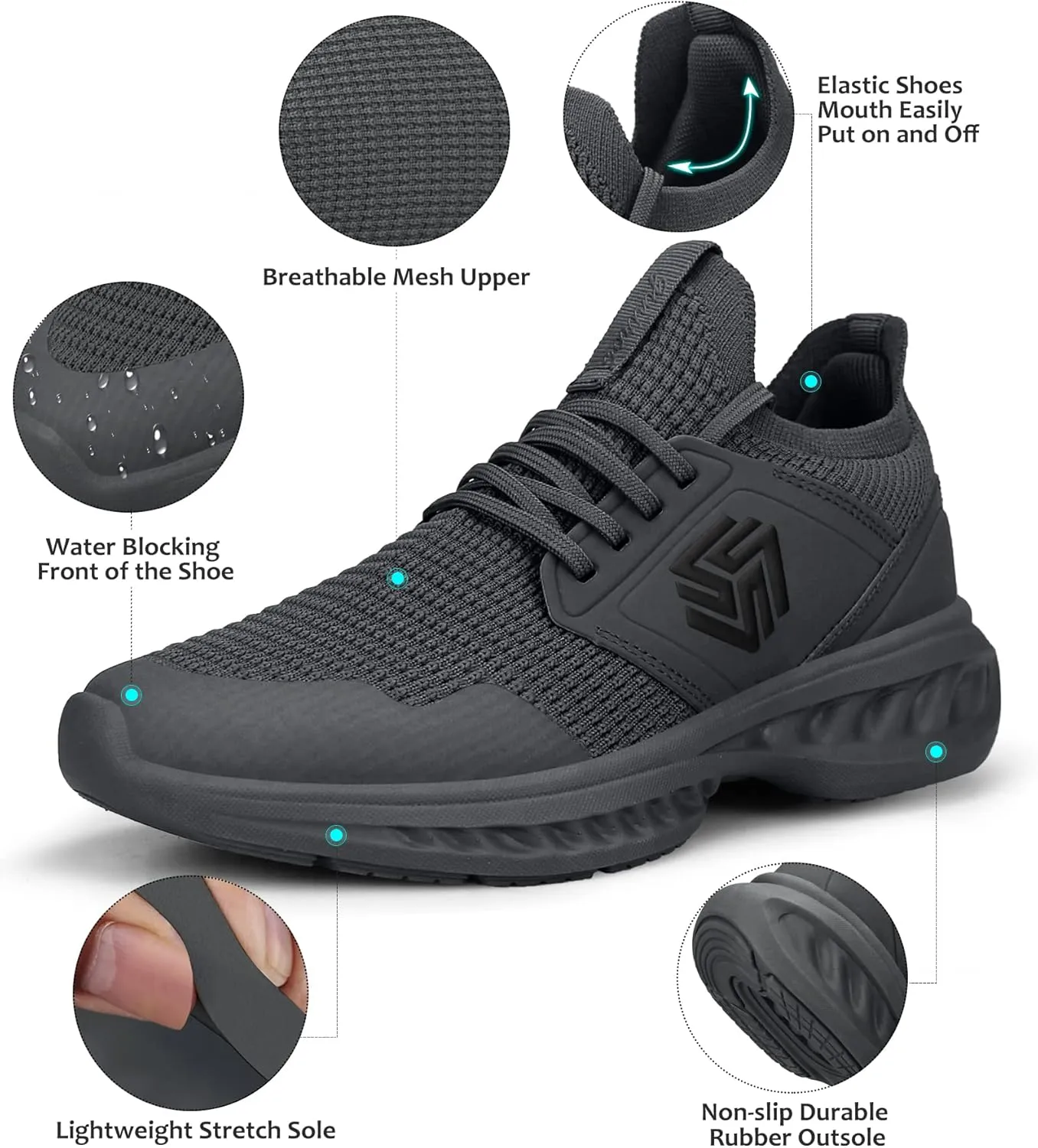 Womens Slip On Walking Shoes Non Slip Running Shoes Breathable Workout Shoes Lightweight Gym Sneakers
