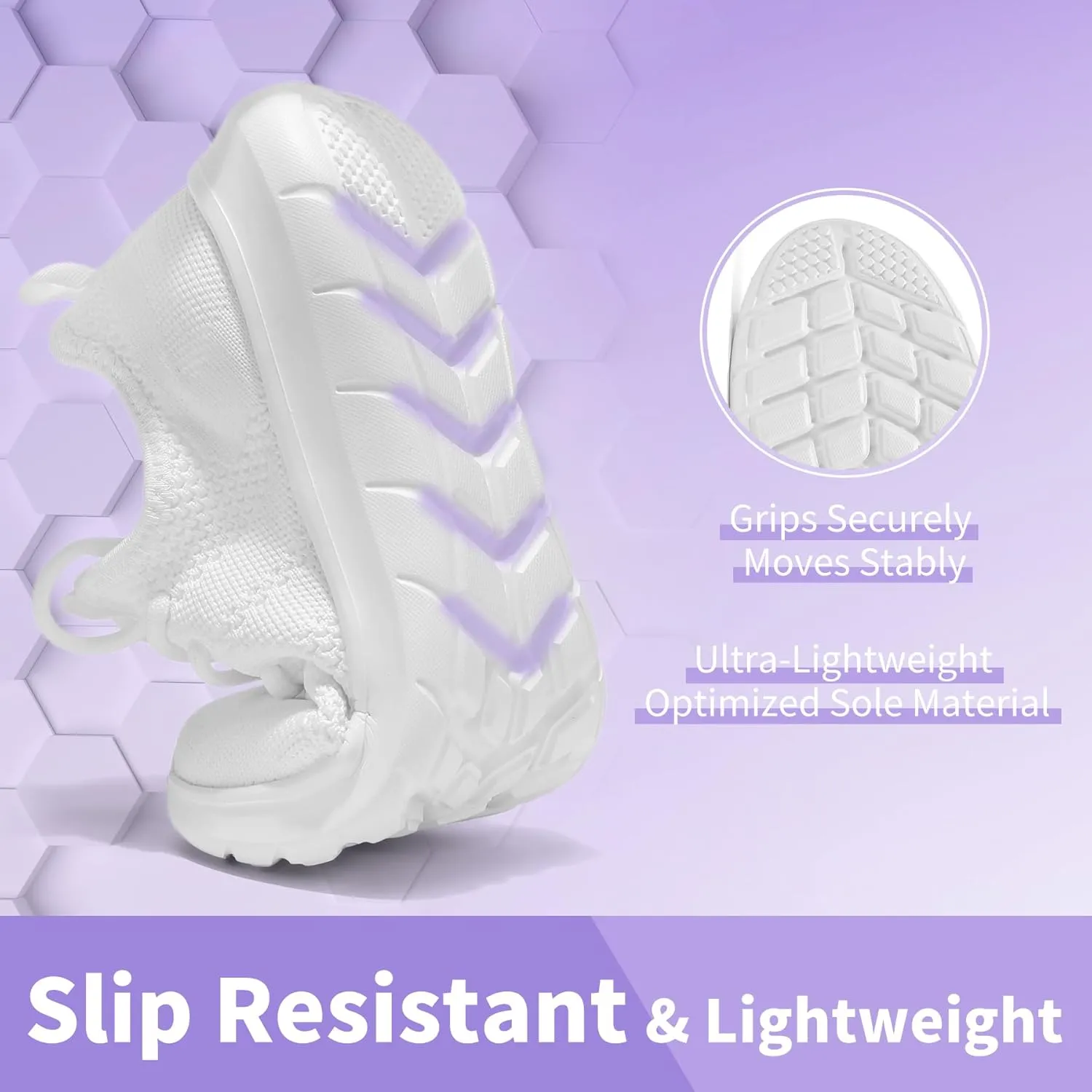 Women's Slip On Walking Shoes Non Slip Running Tennis Shoes Lightweight Breathable Athletic Gym Workout Cross Training Sneakers