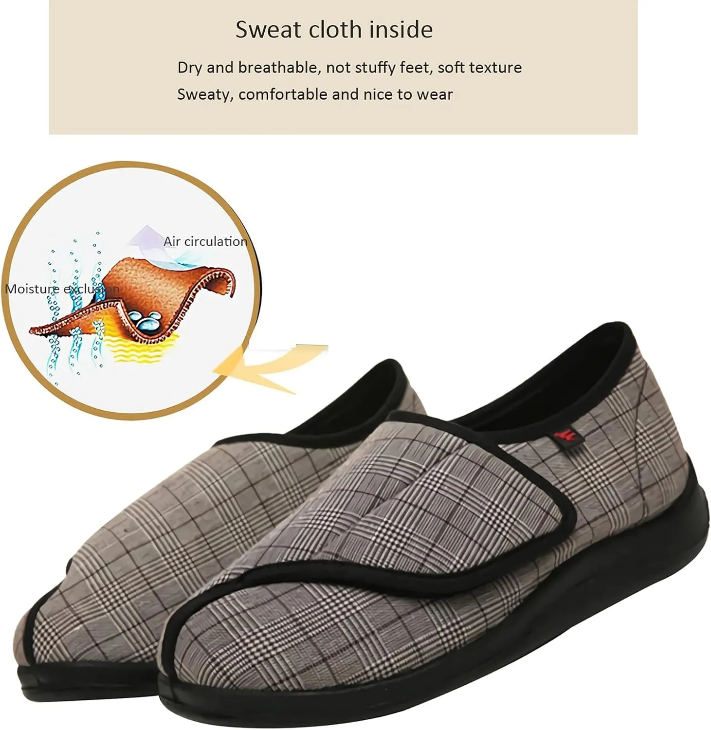 Womens Super Light Weight Comfort Leisure Slip On Shoes,for Diabetic Men,Elderly People,and Those with Arthritis,Fractured Foot Plantar Fasciitis,Oedema Or Swollen Feet,
