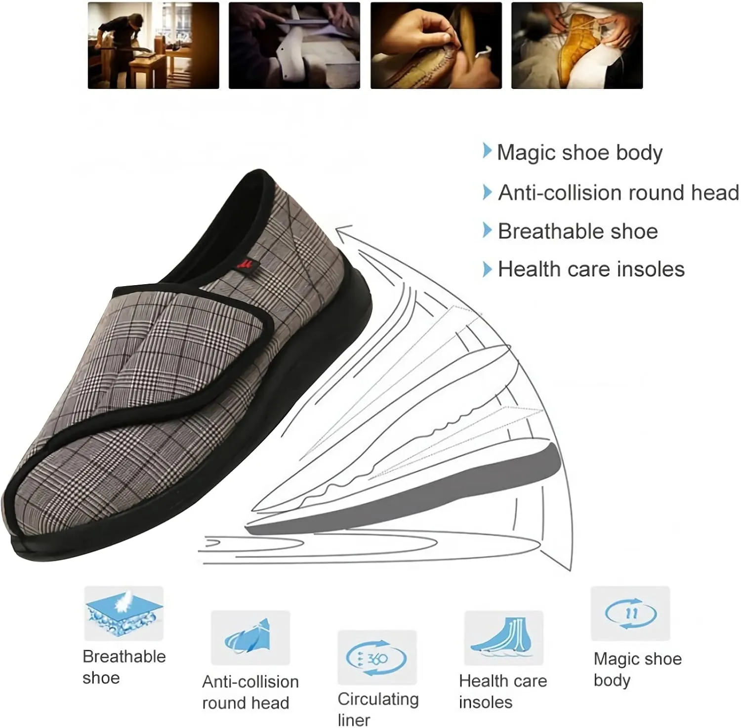 Womens Super Light Weight Comfort Leisure Slip On Shoes,for Diabetic Men,Elderly People,and Those with Arthritis,Fractured Foot Plantar Fasciitis,Oedema Or Swollen Feet,