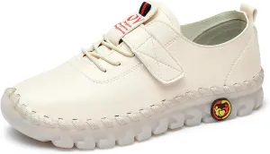 Women's Tendon Soft Sole Casual Orthopedic Shoes Fashion HandSewing Leather Non-Slip Flat Loafers Low-top Outdoor Comfy Breathable Walk Mam Nurse Shoes