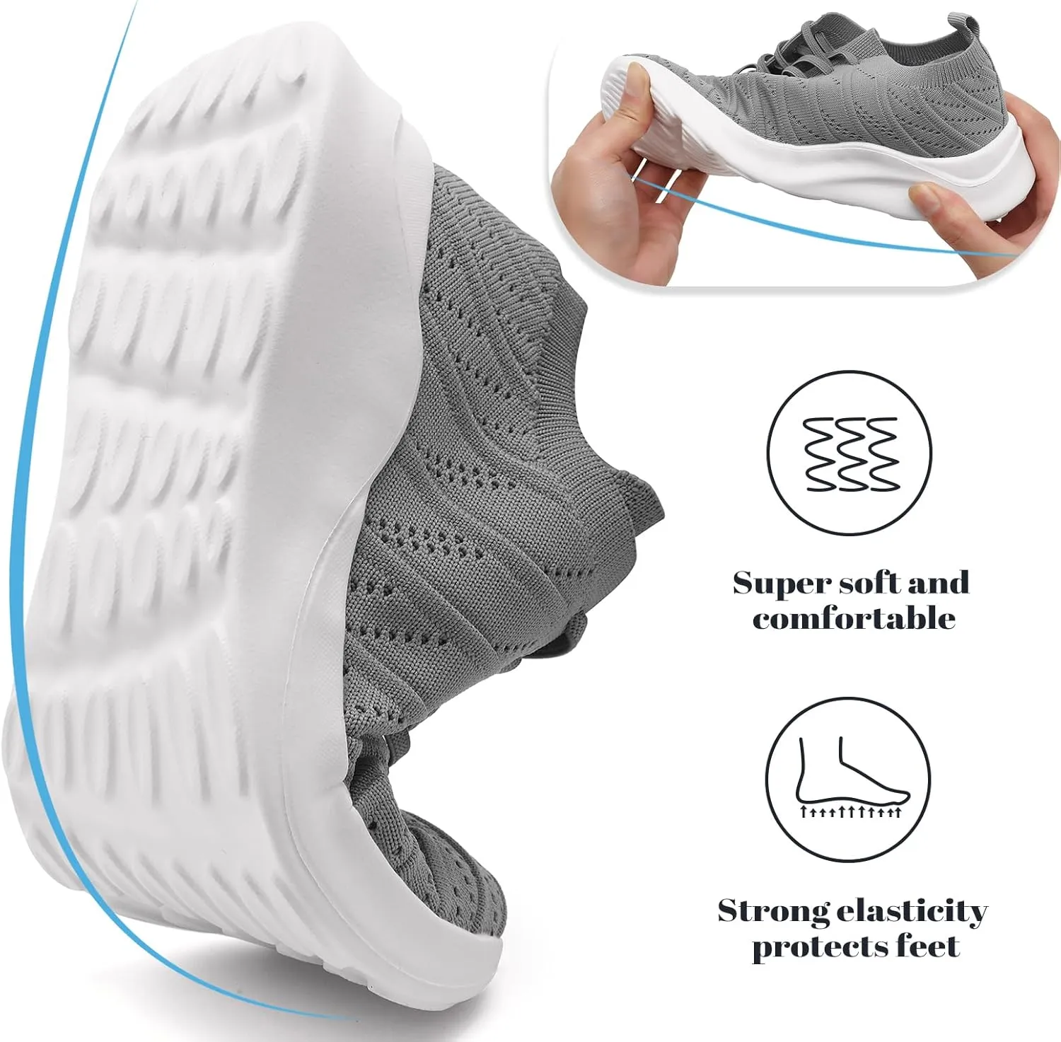 Womens Tennis Slip On Running Shoes Breathable Sneakers Athletic Lightweight Gym Sports Walking Shoes