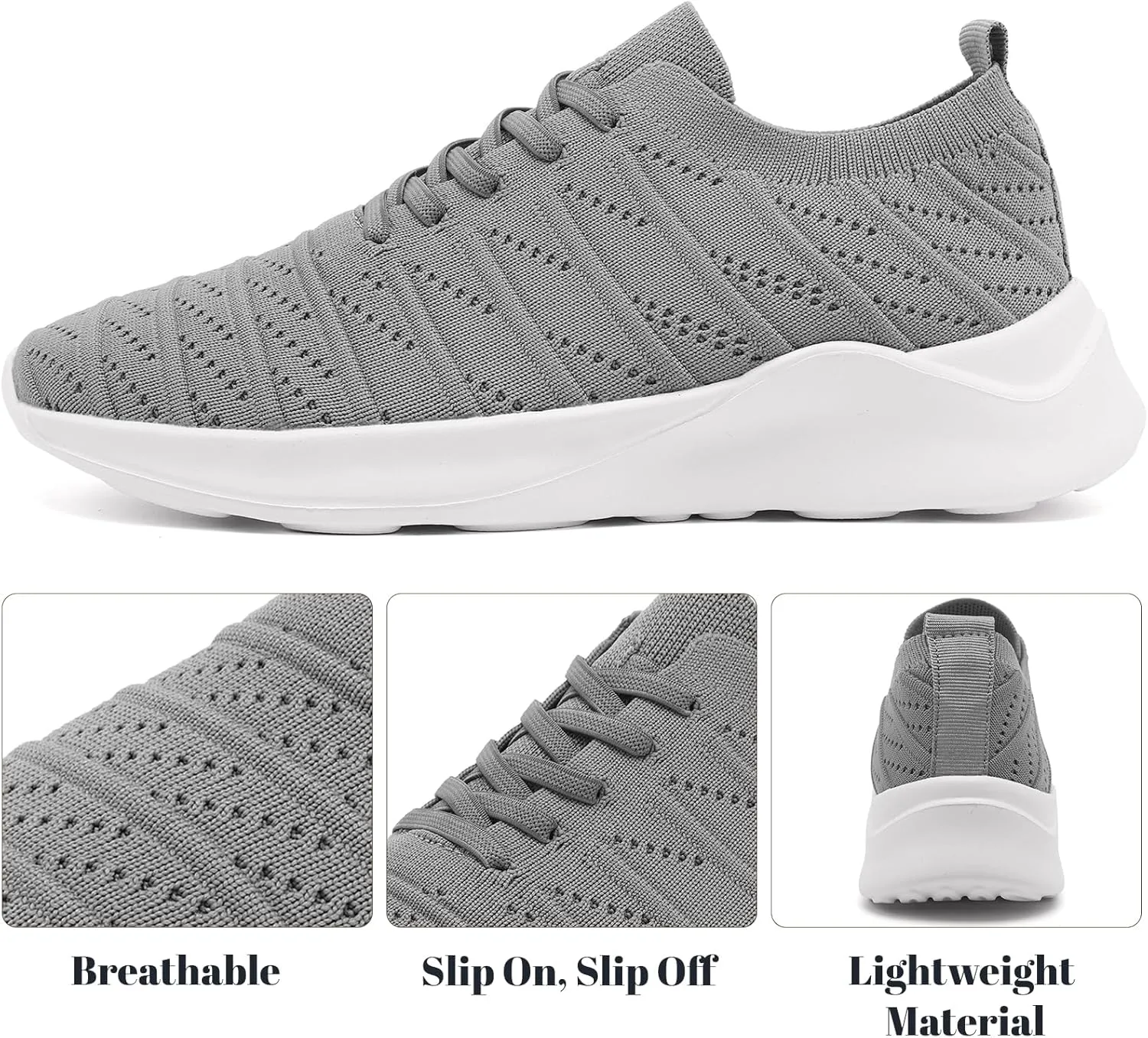 Womens Tennis Slip On Running Shoes Breathable Sneakers Athletic Lightweight Gym Sports Walking Shoes
