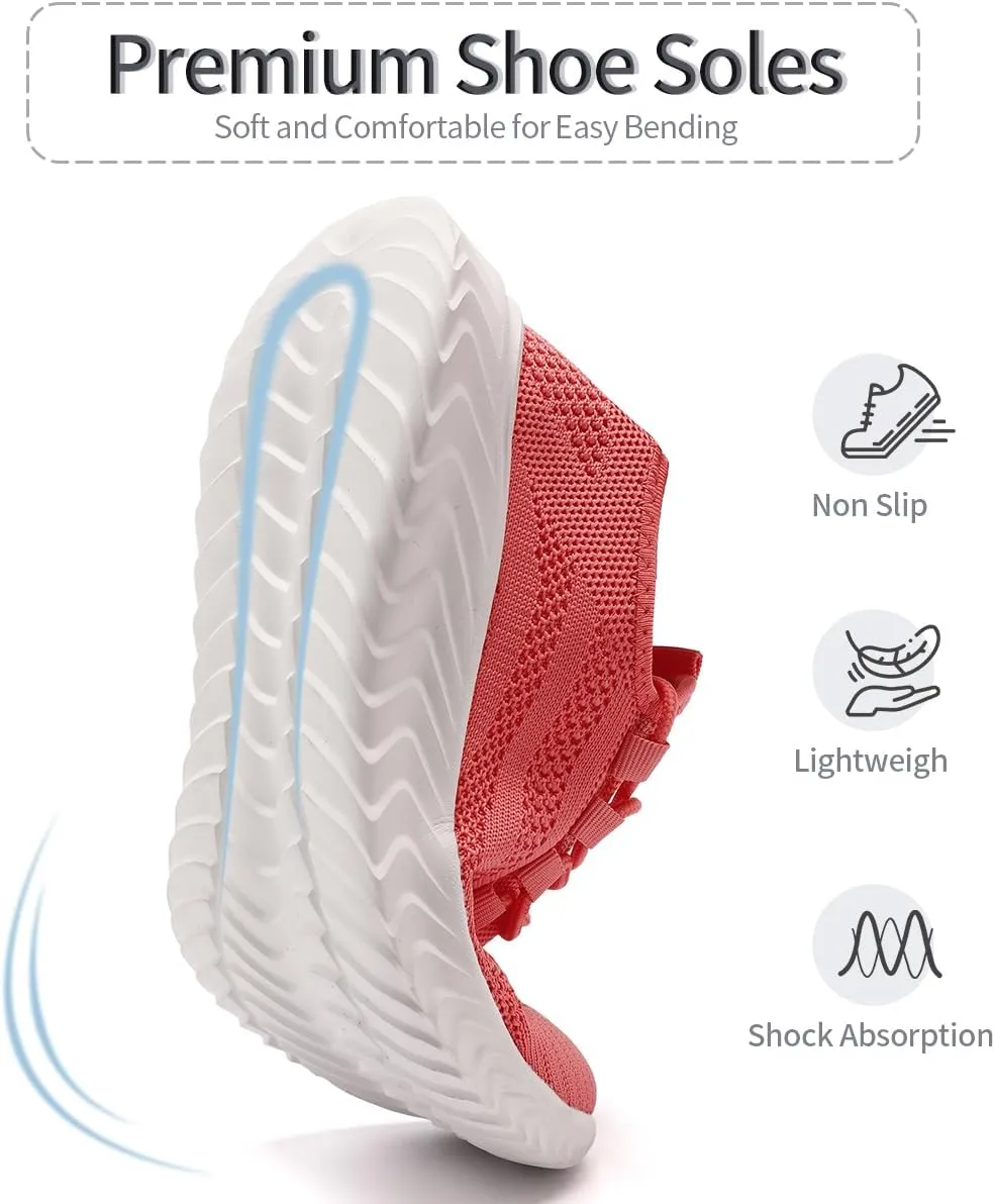 Womens Walking Shoes Casual Slip On Tennis Running Shoes Lightweight Breathable Non Slip Workout Athletic Gym Cross Training Sneakers