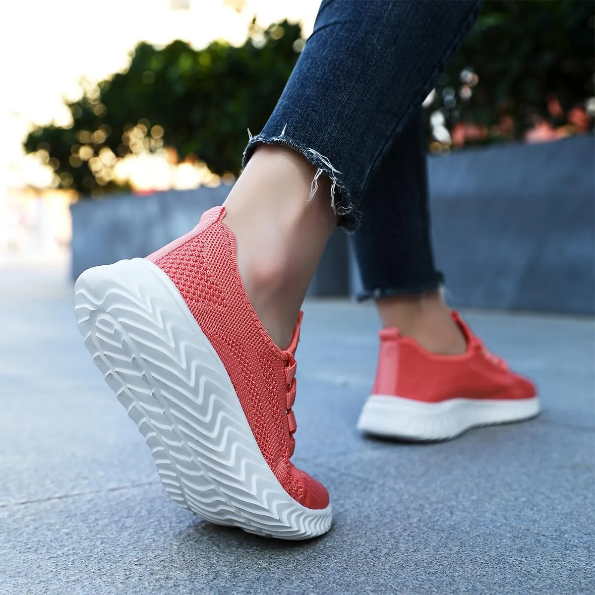 Womens Walking Shoes Casual Slip On Tennis Running Shoes Lightweight Breathable Non Slip Workout Athletic Gym Cross Training Sneakers