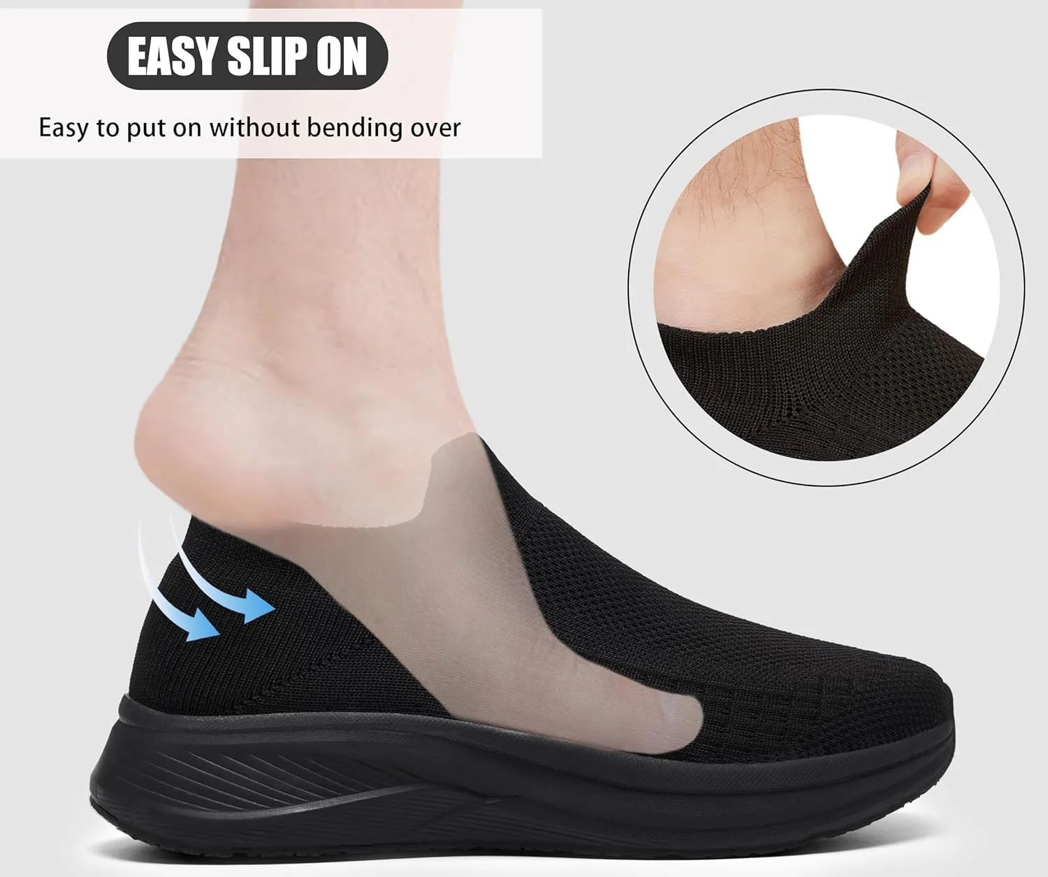 Women's Wide Slip On Walking Shoes Non-Slip Socks Shoe Lightweight Breathable Mesh Sneakers for Everyday Comfort & Style | Perfect for Work Travel