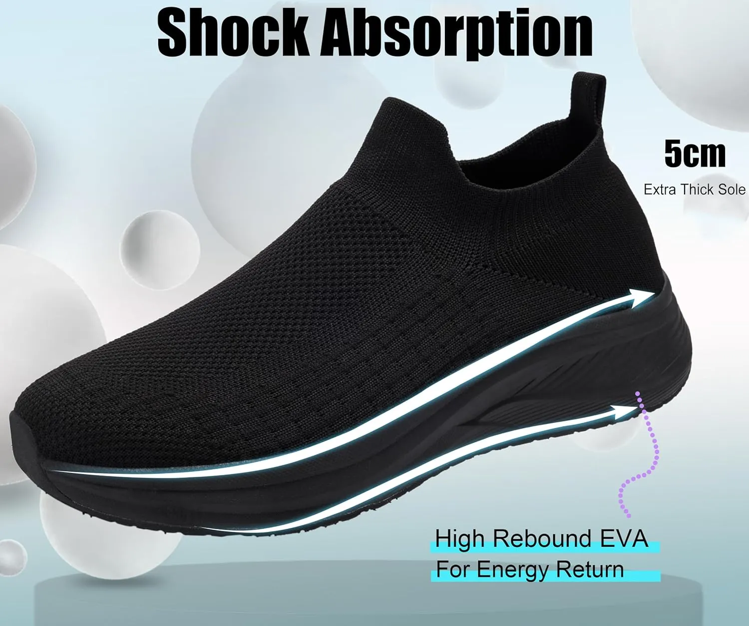 Women's Wide Slip On Walking Shoes Non-Slip Socks Shoe Lightweight Breathable Mesh Sneakers for Everyday Comfort & Style | Perfect for Work Travel