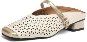 Woven Mesh Slingback Pumps for Women Nude Low Heel Sandal Square Toe Slingback Heels Office Casual Street